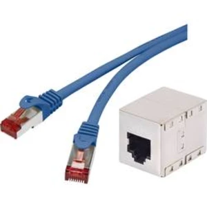 Síťový prodlužovací kabel RJ45 Renkforce RF-3828928, CAT 6, S/FTP, 15.00 cm, modrá