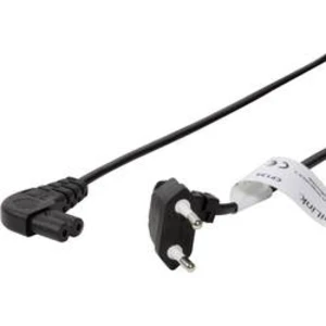 Napájecí kabel LogiLink CP134, [1x Euro zástrčka - 1x IEC C8 zástrčka], 0.75 m, černá