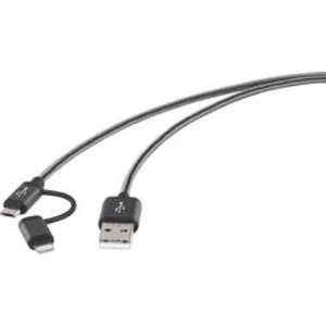 USB kabel pro iPhone/iPod/iPad, USB 2.0 ⇒ 1x microB USB, Apple Lightning