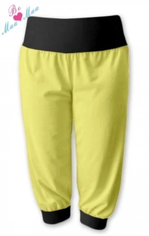 Be MaaMaa Sportovní 3/4 legíny CAPRI - žlutá/černá, vel. L/XL