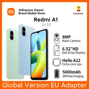 Xiaomi Redmi A1 Global Version 2GB 32GB Helio A22 Octa Core 8MP Dual Camera Cellphone 5000mAh Battery Android 12 Mobile Phone