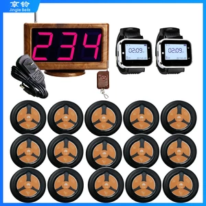 Wireless Paging System for Restaurant 1 Host LED Display Receiver+15 Four Keys Buttons +2 Wristwatch Pager