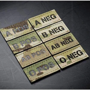 Nášivka krvná skupina AČR IR Combat Systems® – Wolf Grey (Farba: Wolf Grey, Varianta: B -)