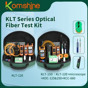 Economic FTTH Loss Tester Toolkit Komshine KLT-12E includes Fiber Power Meter, SM Fiber Light Source, 10mw VFL, Fiber Cleaner