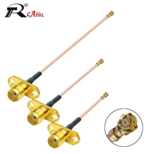1PC RG178 Pigtail WIFI Antenna Extension Cable u.FL IPX IPEX1 Female to SMA / RP-SMA Female 2 Hole Flange Panel Mount Jumper