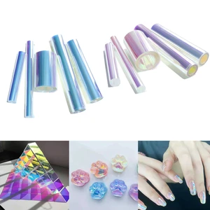 Holographic Reflective Mirror Effect Rainbow Iridescent Cellophane Film Foils For Nail Art DIY Epoxy Resin Mold Filling Supplies