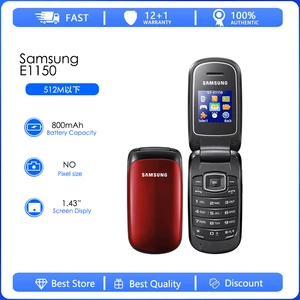 Samsung E1150 Refurbished-Original Samsung E1151 Unlocked GSM 1.43 inches 800 mAh Multi-color Flip Phone