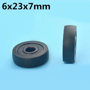 1Pcs 6x23x7 mm Nylon Plastic Wheel With Bearings Pulley Antirust Wear-resistant Wheel bearing