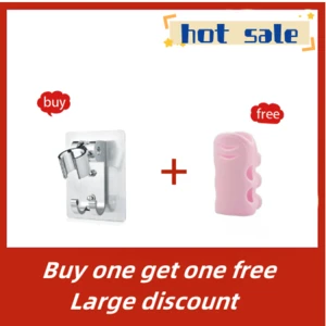 1/2pcs Adjustable Hand Shower Holder Aluminum Punch Free Wall Mounted Shower Head Bathroom Seat Bracket Send A Gift