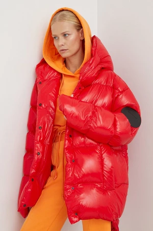 Péřová bunda MMC STUDIO Jesso Gloss dámská, červená barva, zimní, oversize