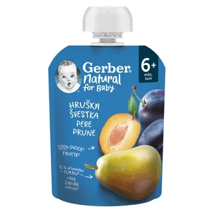 GERBER Kapsička natural hruška švestka 6m+ 90 g