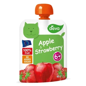 DEVA Ovocná kapsička 100% ovoce Jablko a jahoda od 6.měsíců 90 g