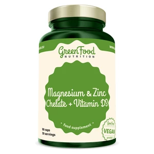 GREENFOOD NUTRITION Horčík a zinok cheláty + vitamín D3 90 kapsúl