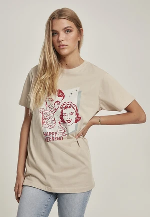 Ladies Happy Weekend Tee sand