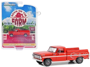 1970 Ford F-100 Pickup Truck "Farm and Ranch Special" Candy Apple Red with Side Cargo Boards "Down on the Farm" Series 8 1/64 Diecast Model by Greenl