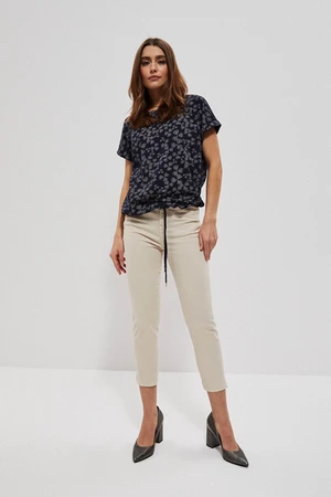 7/8 smooth trousers - beige