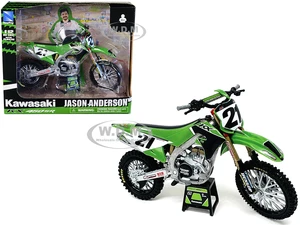 Kawasaki KX450SR Dirt Bike Motorcycle 21 Jason Anderson Green and Black "Kawasaki Racing Team" 1/12 Model by New Ray