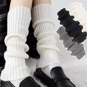 Y2K Women's Leg Warmers Japanese Lolita Long Socks Wool Knitted Foot Cover Arm Warmer Autumn Winter Crochet Heap Sock Boot Cuffs