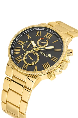 Polo Air Roman Numeral Men's Wristwatch Gold Color
