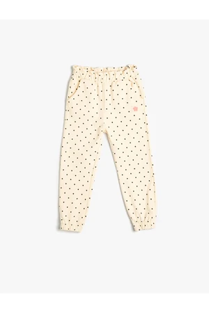 Koton Polka Dot Jogger Sweatpants Elastic Waist Pocket Cotton