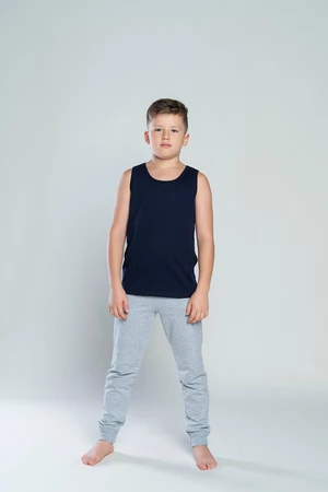 Boys' T-shirt Tytus with wide straps - dark blue