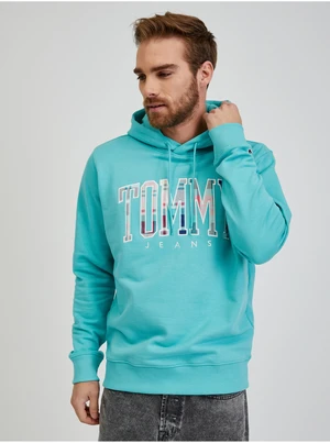 Turquoise Mens Hoodie Tommy Jeans - Men