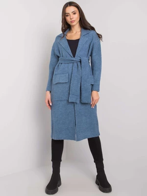 RUE PARIS Blue cardigan with pockets