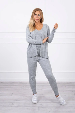 3-piece sweater set grey