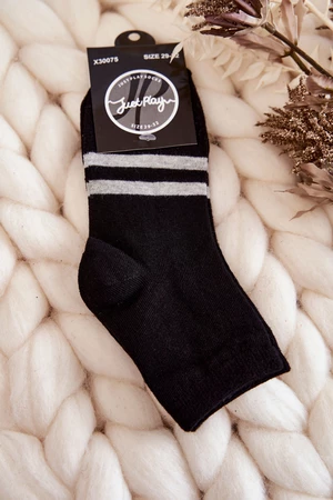 Youth Cotton Ankle Socks Black