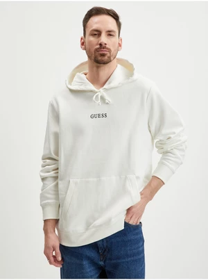 White Mens Hoodie Guess Roy - Men