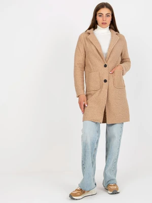 OCH BELLA beige plush jacket with pockets