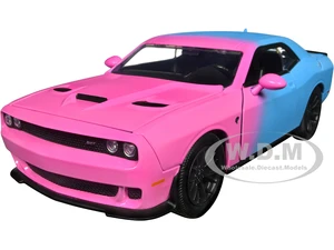 2015 Dodge Challenger SRT Hellcat Pink and Blue "Pink Slips" Series 1/24 Diecast Model Car by Jada