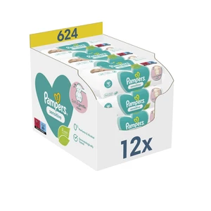 Pampers Sensitive vlhčené ubrousky box 12x52 ks