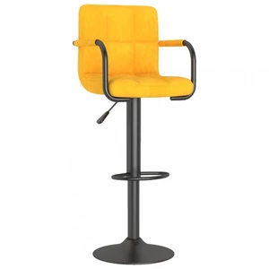 Barová stolička zamat / kov Dekorhome Žltá,Barová stolička zamat / kov Dekorhome Žltá