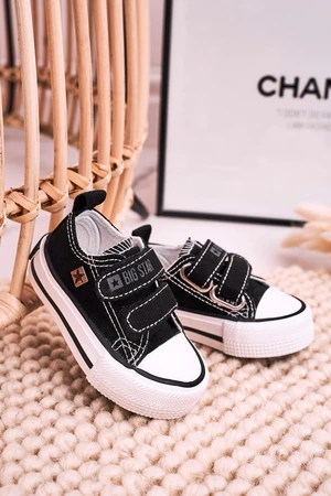 Kids Classic Big Star Sneakers - black