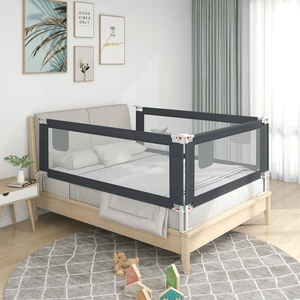 [EU Direct] vidaxl 10231 Toddler Safety Bed Rail Dark Grey 180x25 cm Fabric Polyester Children's Bed Barrier Fence Folda