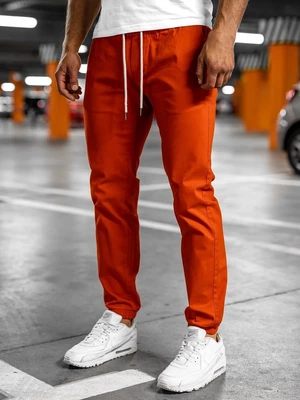 Tmavě oranžové pánské jogger kalhoty Bolf 1145