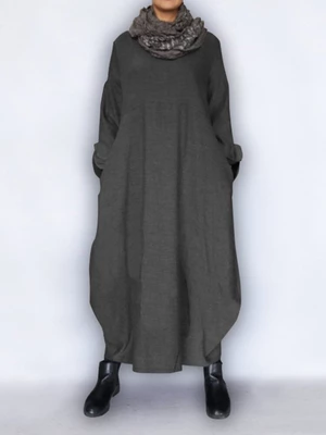 Women Loose Baggy Asymmetric Hem Long Maxi Dress