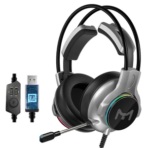 Heir Audio X10 Gaming Headset 7.1 Channel USB / Dual 3.5mm Wired LED Gaming Headset Bass Stereo Sound Headphone Earphone