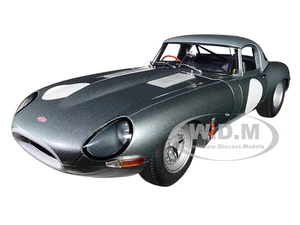 Jaguar Lightweight E Type Roadster RHD (Right Hand Drive) Dark Silver 1/18 Model Car by Autoart