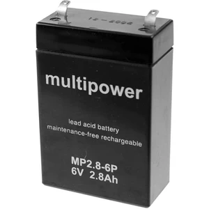 multipower MP2,8-6P A96241 olovený akumulátor 6 V 2.8 Ah olovený so skleneným rúnom (š x v x h) 66 x 104 x 33 mm plochý