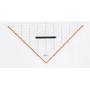 Rumold trojuholník s uhlomerom 1058 priehľadná Dĺžka prepony: 32.5 cm