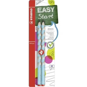 Ergonomická grafitová tužka pro praváky STABILO EASYgraph modrá HB - 2 ks blister
