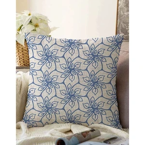 Modrá obliečka na vankúš s prímesou bavlny Minimalist Cushion Covers Chic, 55 x 55 cm