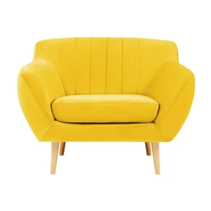 Žlté zamatové kreslo Mazzini Sofas Sardaigne