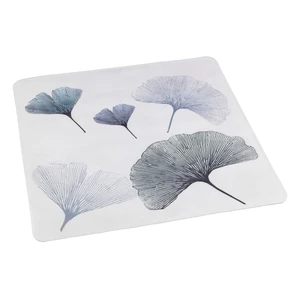 Bielo-modrá kúpeľňová podložka Wenko Ginkgo, 54 x 54 cm