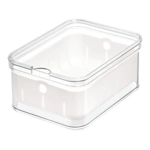 Priehľadný úložný box s vekom iDesign, 21 x 16 cm
