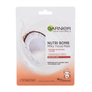 Garnier Skin Naturals Nutri Bomb Coconut + Hyaluronic Acid 1 ks pleťová maska na suchou pleť; na dehydratovanou pleť; na rozjasnění pleti