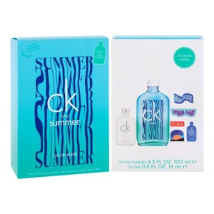 Calvin Klein CK One Summer 2021 dárková kazeta toaletní voda 100 ml + toaletní voda CK One 15 ml + samolepky unisex