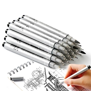 Superior MS-807A 10Pcs Waterproof Neddle Pen Precision Micro-Line Pens Black Micro-Pen Fineliner Ink Pen Waterproof Call